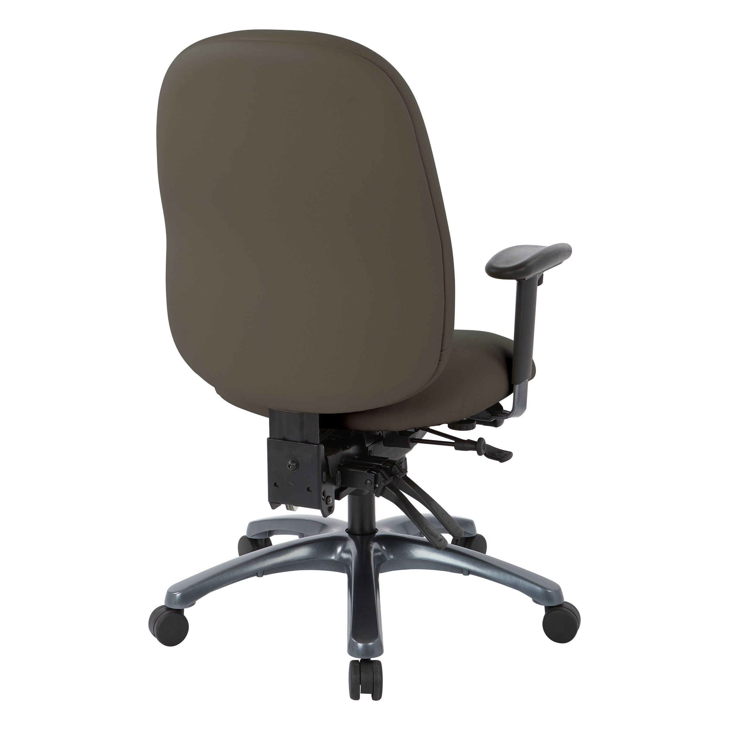 Multi-Function High Back Chair with Seat Slider and Titanium Finish Base